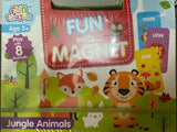 FUN TREASURE Fun with Magnet (Magnet sheets and flash cards) for 3+ years (Jungle Animal themed) - PyaraBaby