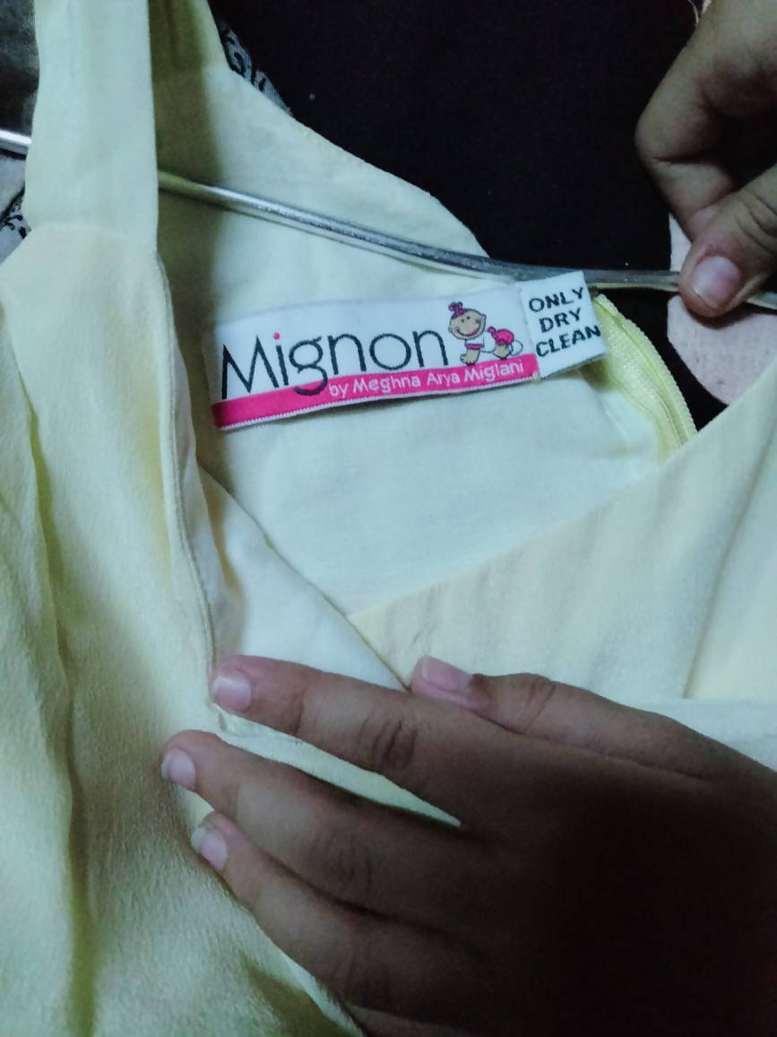 Light yellow party wear dress for 7-8 years girl - PyaraBaby