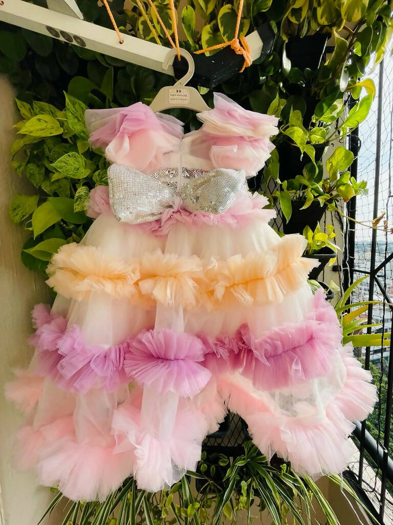 LITTLE MUFFET Baby Girl's Fit & Flare Long Dress - PyaraBaby