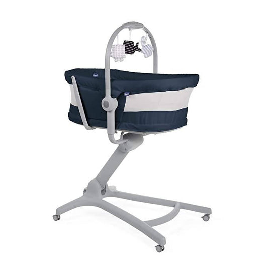CHICCO Baby Hug 4 In 1, Crib, Recliner, Highchair and Table Chair with Easy Height Adjustment, For babies 0m+, (India Ink, Blue) , Dimensions: ‎61 x 86.4 x 84.3 cm - PyaraBaby