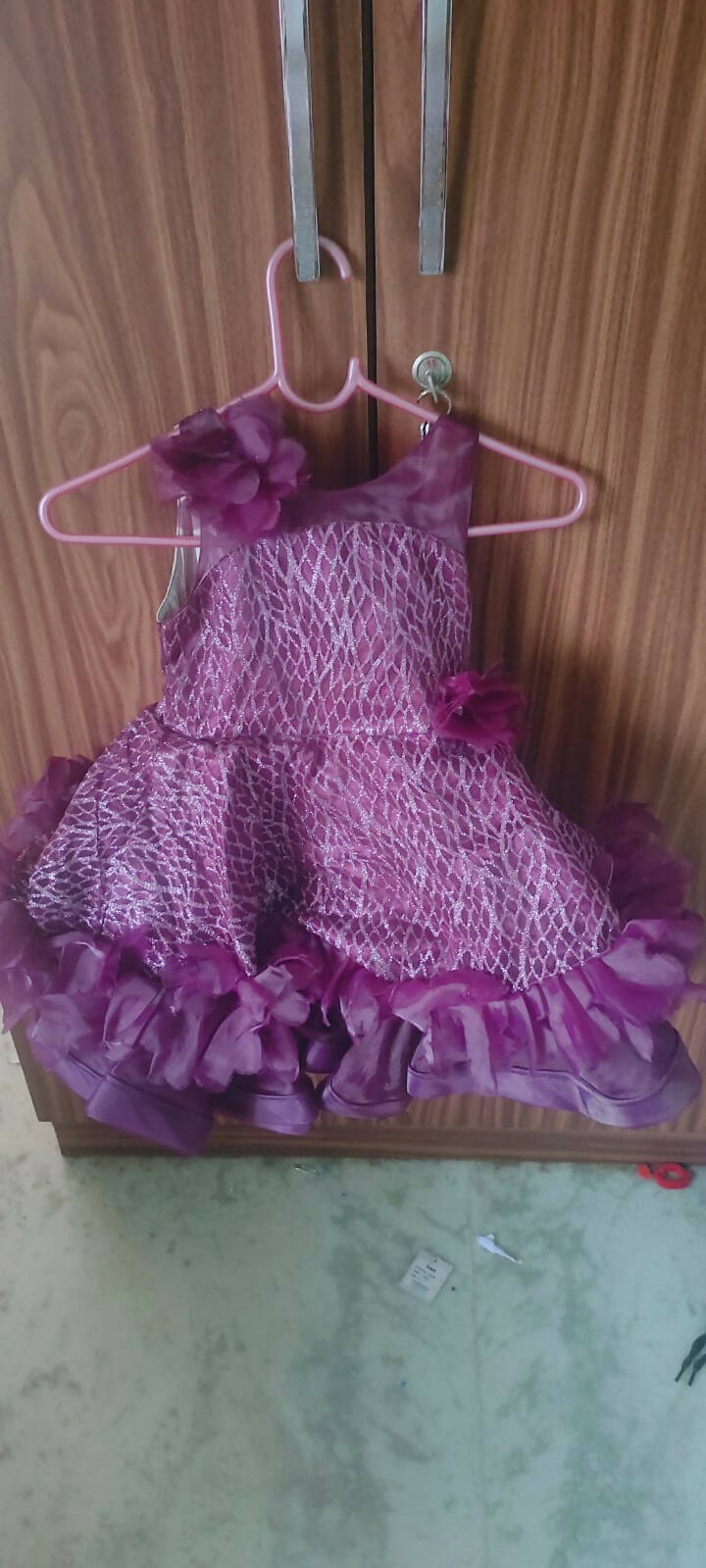 1st Birthday Occasion Frock/Dress for Baby Girl - Purple - PyaraBaby