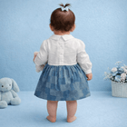 TINY TIGGY  Premium Cotton Baby Girl Denim Frock with attached White Shirt