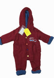 Goyal Sons Winter Red Woolen Romper with Fleece Inside – Warm, cozy, and perfect for keeping your baby snug in chilly weather.