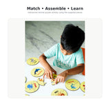 ILEARNNGROW 27 Piece Round Animal Puzzle for Kids with Tin Storage Box