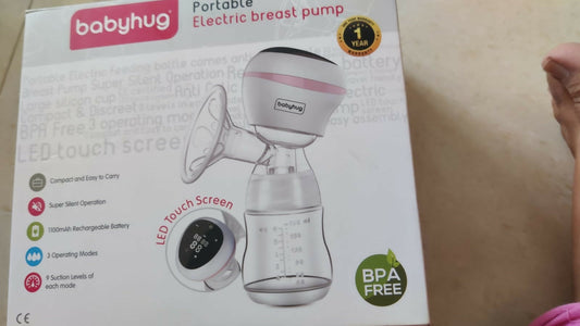 Enjoy convenient and discreet pumping with the BABYHUG Portable Electric Breast Pump, offering adjustable suction levels and a compact design for on-the-go use.