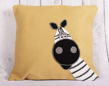 Whimsical Zebra Cream Crochet Cushion Cover - 16 x 16 inches - PyaraBaby