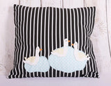 Sweet Duck Black & White Stripes Crochet Cushion Cover - 16 x 16 inches - PyaraBaby
