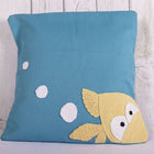 Quirky Fish Blue Crochet Cushion Cover - 16 x 16 inches - PyaraBaby
