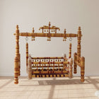 Wooden Balmukut Traditional Cradle With Parna, Dimensions: 26W×40H in Inch - PyaraBaby