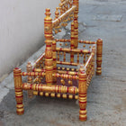 Wooden Balmukut Traditional Cradle With Parna, Dimensions: 26W×40H in Inch - PyaraBaby