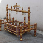 Wooden Balmukut Traditional Cradle With Parna, Dimensions: 26W×40H in Inch - PyaraBaby