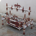 Wooden Balmukut Traditional Cradle With Parna, Dimensions: 26W×40H in Inch - PyaraBaby