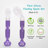 ADORE Flexi Silicone Feeding Spoon Set- Pack of 2 - PyaraBaby