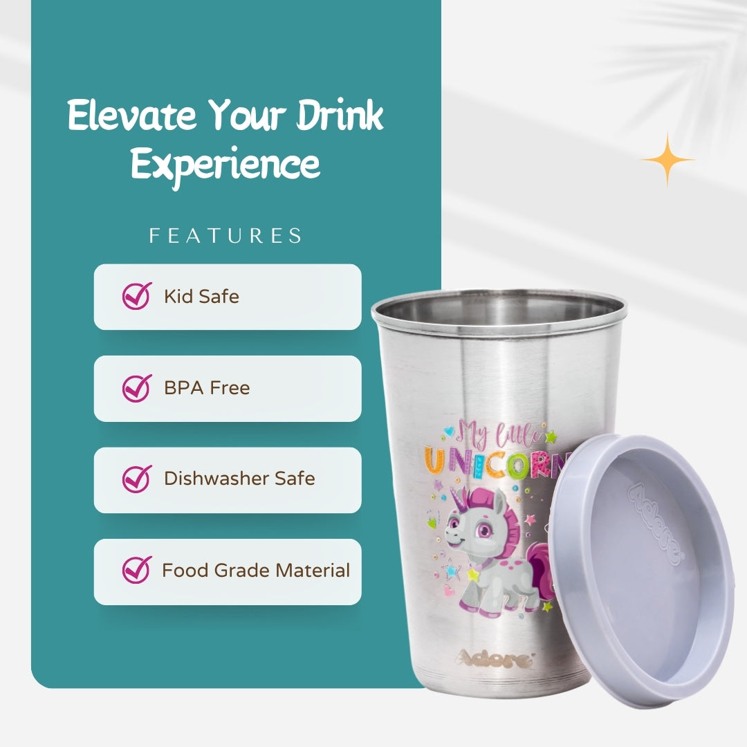 ADORE Uno Stainless Steel Tumbler with Spill Proof Lid - PyaraBaby