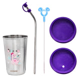 ADORE Bliss Stainless Steel Tumbler with Lid, Hole Lid, Straw and Brush Set - PyaraBaby