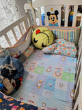 Wooden Baby Crib with Storage, Mattress & Bumper