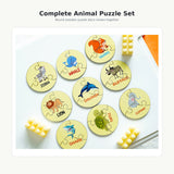 iLearnNGrow 27 Piece Round Animal Puzzle for Kids with Tin Storage Box