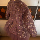 Angel Couture baby dress, designer partywear frock India, Delhi designer baby frock, heavy partywear dress for baby girl, luxury baby dress for wedding