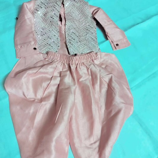 Get the party started with our DJ TILLU Inspired Baby Boy Party Wear Dress, featuring vibrant colors and playful prints for a fun and stylish look.