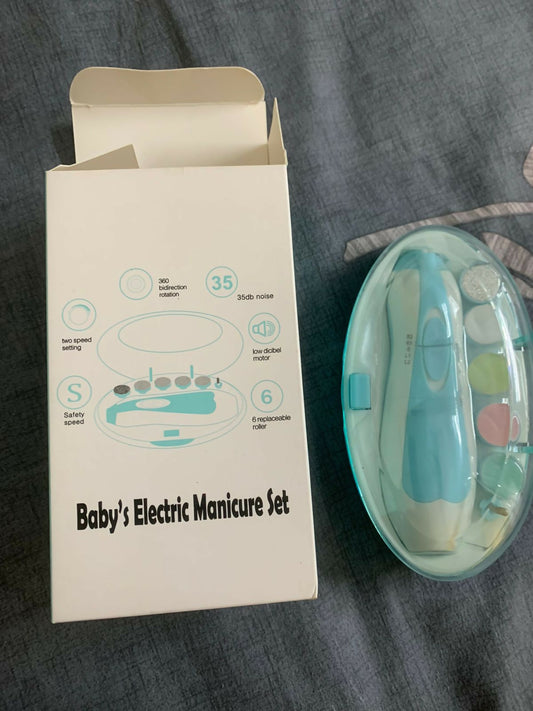 Electric baby nail trimmer – safe, silent, and gentle manicure set for newborns and toddlers.

