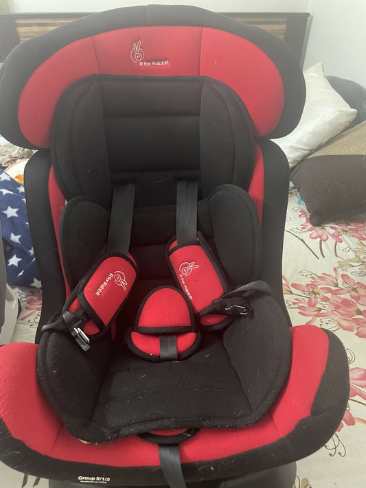 R for Rabbit convertible baby car seat Jack and Jill grand innovative safety certified car seat for kids 0 to 7 Years age with 3 recline position (red black)