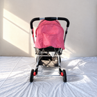 1st Step Grande Baby Stroller Rocker B182 in Pink Black with reversible handle, reclining seat and foldable design.