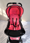 1st  STEP GRANDE  Baby Stroller Rocker Pink Black Reversible Reclining Foldable B182