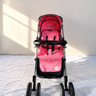 1st Step Grande Baby Stroller Rocker B182 in Pink Black with reversible handle, reclining seat and foldable design.