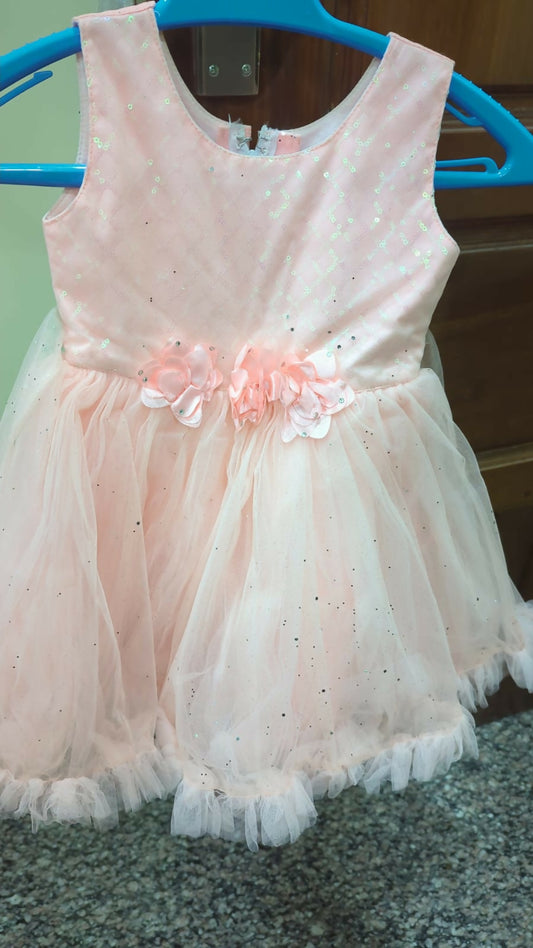 Buy Adorable Peach Colour Kids Frock – Elegant & Comfortable Dress for Baby Girls

