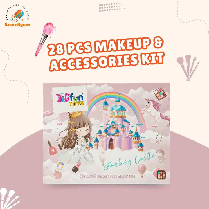  ILEARNGROW 28 pcs Makeup & Accessories Kit + Hair Extensions