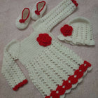 Charming Dress, Booties, and Cap Set for Baby - Perfect Outfit for Special Occasions.