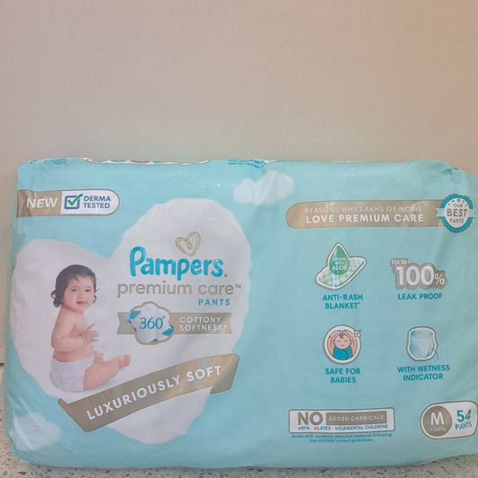 PAMPERS Premium Care diaper pants – softest protection and all-day comfort for your baby’s precious skin.

