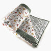 Multi Colour Double Sided Block Printed Cotton Baby Quilt Single 40x60 Inches