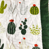Plants Double Sided Block Printed Cotton Baby Quilt Single 40x60 Inches - PyaraBaby