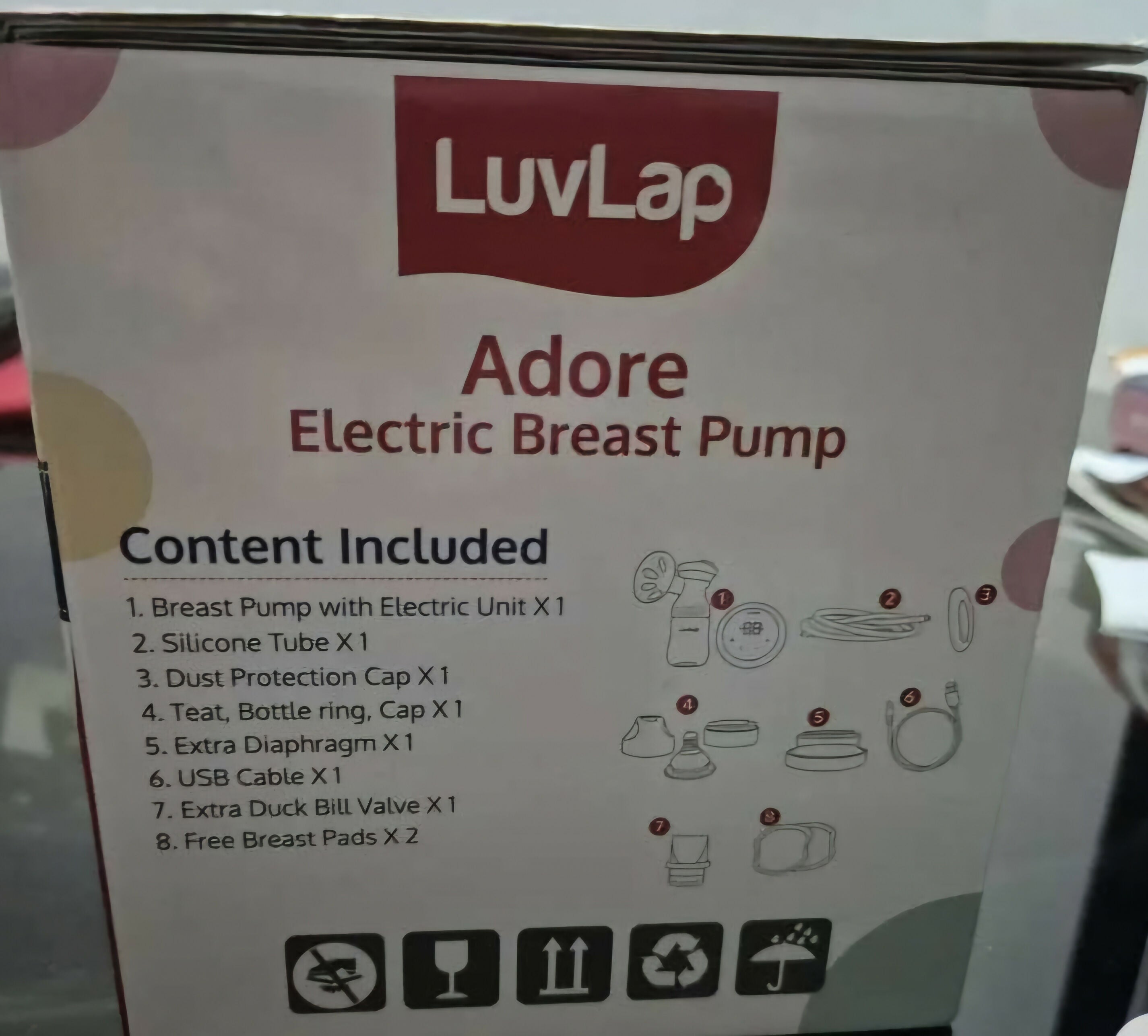 LUVLAP Adore Electric Breast Pump And Breast Milk Storage Bags