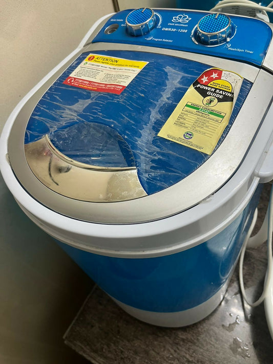 Experience convenience and efficiency with the DMR Mini Portable Top Load Washing Machine, perfect for small spaces like apartments, dorms, RVs, and boats. Its lightweight and compact design offer hassle-free laundry solutions wherever you go.