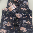 GINI & JONY  Boys Black & Green Floral Woven Design Satin Weave Nehru Jacket (24 Months)