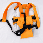 4-in-1 Ergonomic Baby Carrier in Orange with adjustable straps, breathable fabric, padded shoulder support, and multiple carrying positions for comfortable and secure babywearing.
