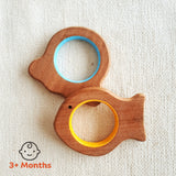BABYCOV Cute Fish and Octopus Natural Neem Wood Teethers for Babies | Natural and Safe | Goodness of Organic Neem Wood | Both Chewing and Grasping Toy | Set of 2 (Age 4+ Months) - PyaraBaby