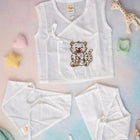 TINY TIGGY Embroidered Premium Cotton Baby Jhabla with 2 Nappies