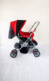 LuvLap Galaxy Baby Stroller Pram Red Black Reversible Handle B115