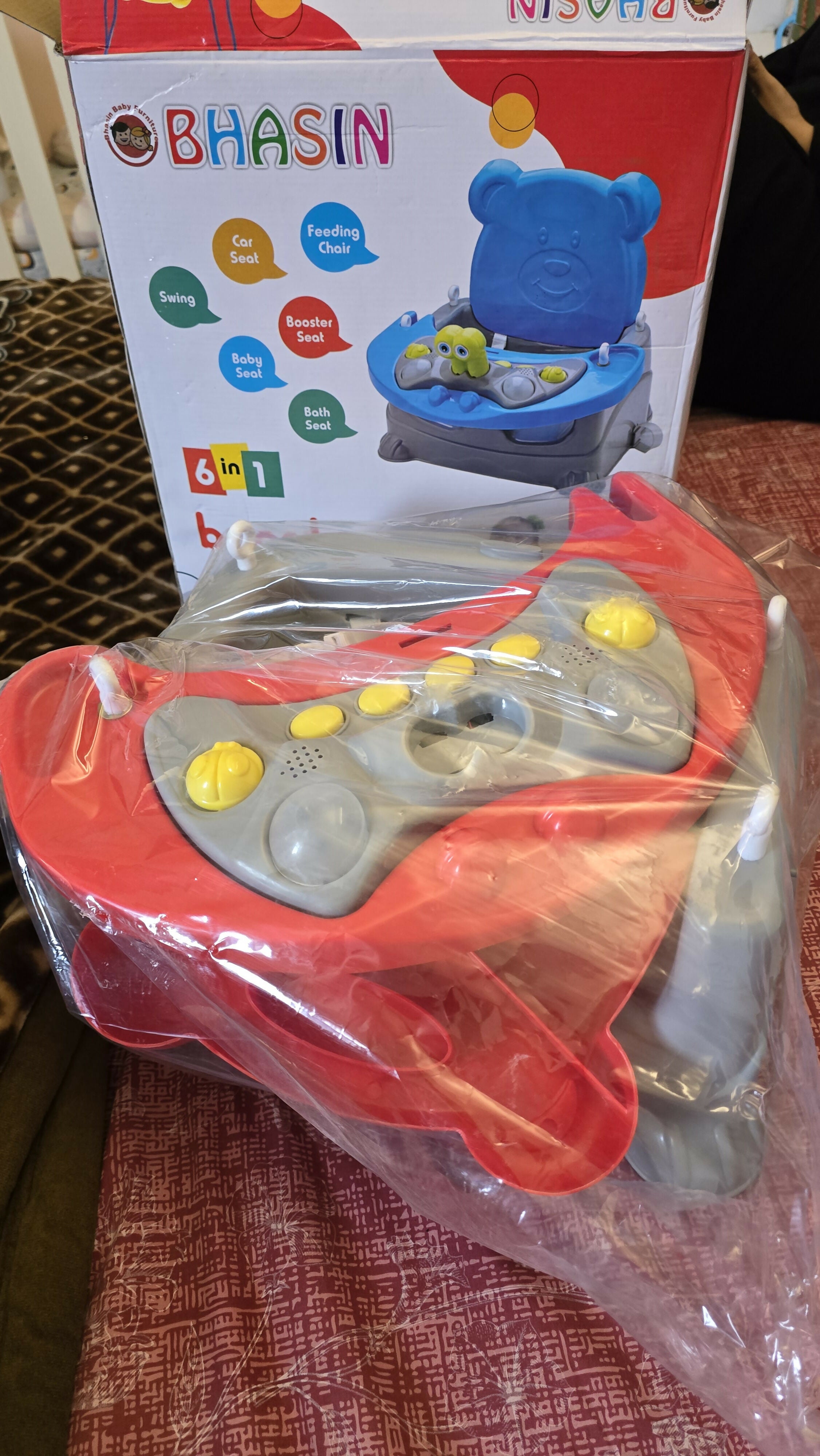 BHASIN In Baby Booster Seat Cum Swing Red Grey - Main Image