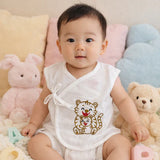 TINY TIGGY Embroidered Premium Cotton Baby Jhabla with 2 Nappies