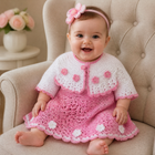 Crochet winter baby frock