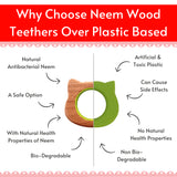BABYCOV Cute Mouse and Cat Natural Neem Wood Teethers for Babies | Natural and Safe | Goodness of Organic Neem Wood | Both Chewing and Grasping Toy | Set of 2 (Age 4+ Months) - PyaraBaby