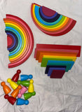  Unleash creativity and learning with the Wooden Rainbow Stacker—an open-ended, colorful toy that encourages imaginative play and essential motor skills development!
