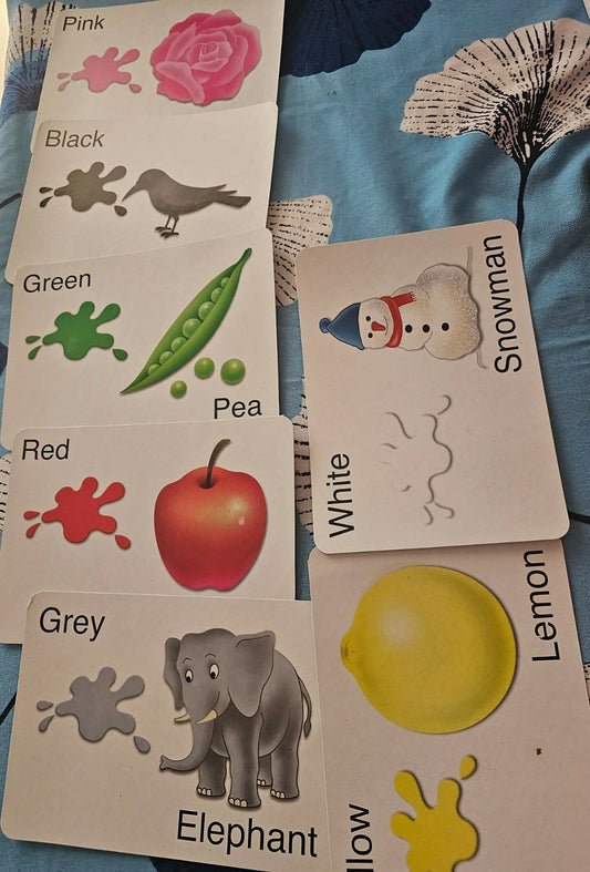 Flash cards for toddlers (6m–3y) – fun shapes & colors learning cards for early development.