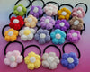 Crochet Puff/Pearl  Flower Rubber Band