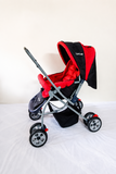 LuvLap Galaxy Baby Stroller Pram Red Black Reversible Handle B115