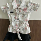 Floral top with ruffled details 